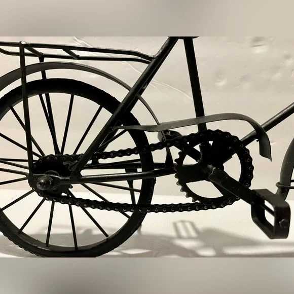 Metal Bicycle Stand Alone Art Decor Black Iron Bike Sculpture 19"x11" - Picture 3 of 11